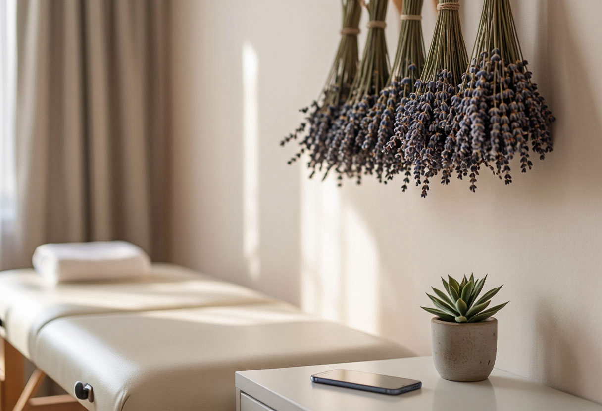 Карта абонемента на процедуры SPA и прайс курса массажа на ресепшене