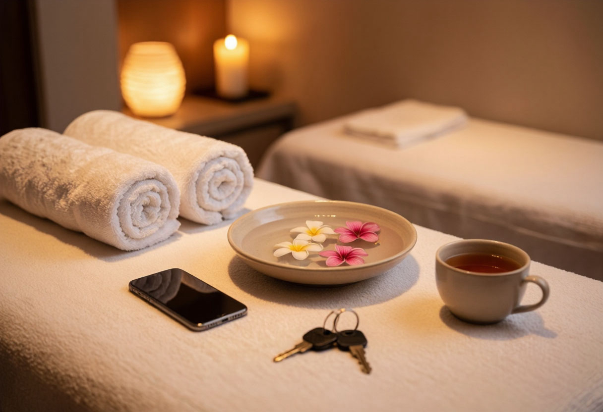 Кабинет SPA-салона с массажным столом и свечами — продвижение SPA-салона
