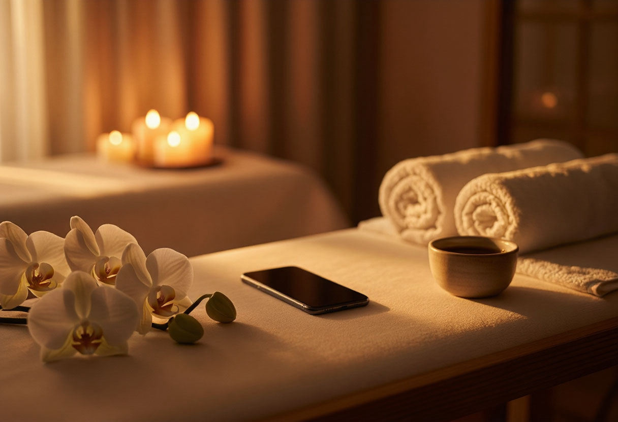 Подарочный сертификат SPA-салона с полотенцами и свечами